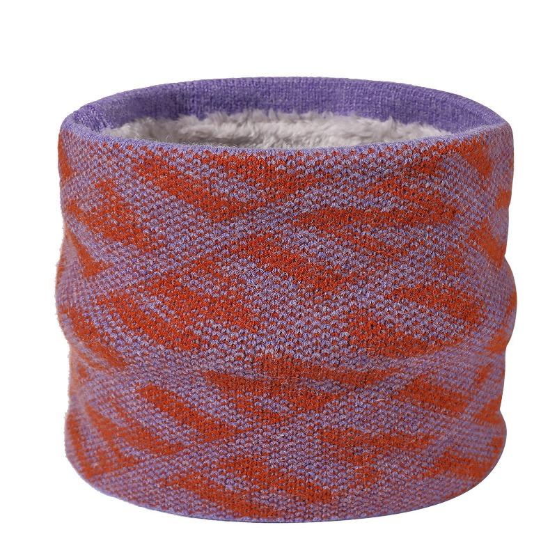 Fashion knitted scarf Fashion versatile double-layer thickened warm neck cover Arctic velvet cold-proof winter scarf women