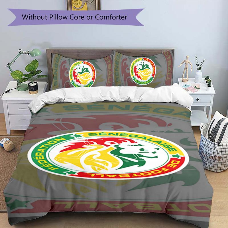 Senegal 3pcs Bedding Set Duvet Cover Closure Includes 1 Duvet Cover & 2 Pillowcases for All Seasons Bedroom Home Dorm Decor