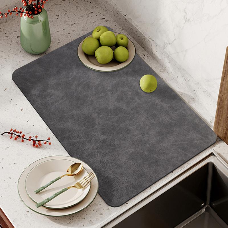 Coffee Machine Absorbent Mat Bowl Dish Drying Mat Non-slip Bar Drain Mat Kitchen Countertop Mat Table Washer Mat