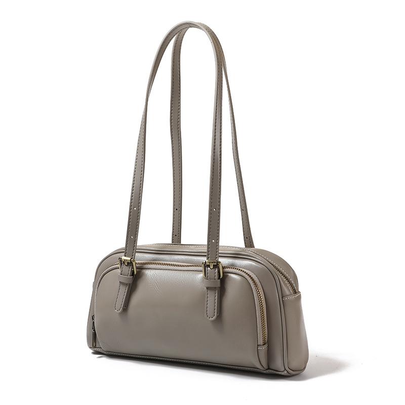 Jednoramenní podpažní bageta z vrchní vrstvy kůže, ruční crossbody bowlingová taška