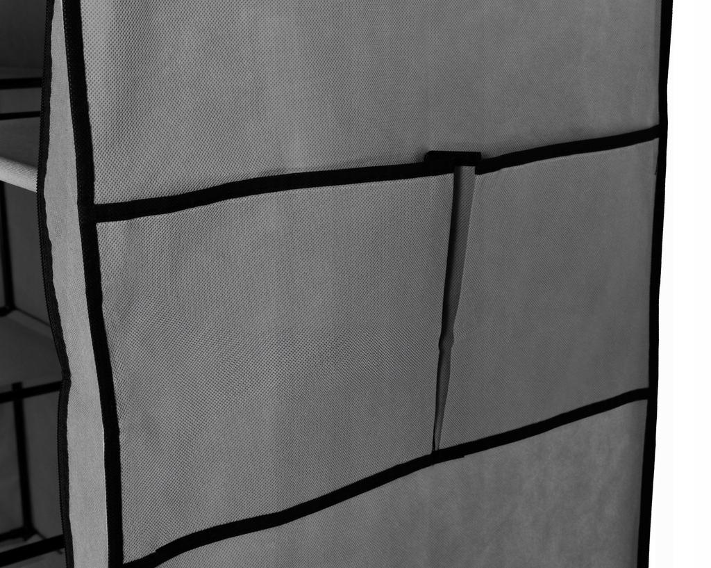 Textile Wardrobe With 10 Shelves Mira Maxi Anthracite