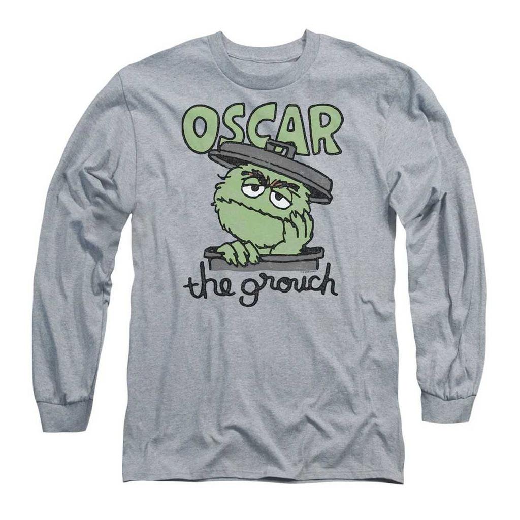 Sesame Street Unisex Adult Canned Oscar The Grouch Long-Sleeved T-Shirt