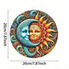 Sun and Moon Foil Engraving Sign, Decorative Iron Metal Plaque for Door,  Cafe Decor