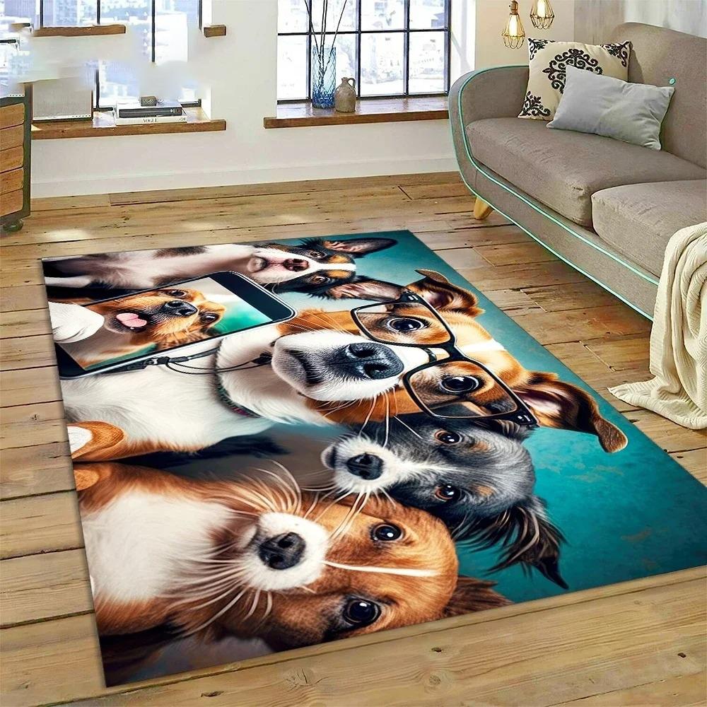 Cute Dog Samoye Chihuahua Husky Koki Cartoon Carpet Rug for Bedroom Living Room Home Sofa Decoration Child Large Decor Floor Mat