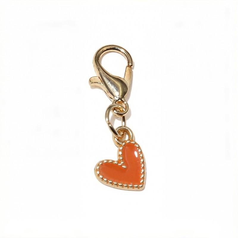 10Pcs Enamel Heart Charm Lobster Clasp Pendant Colorful Alloy Love Heart Dangle Charms For Diy Jewelry Making Keychain Bag Decor