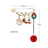 Women Christmas Creative Enamel Tree Elk Hairball Brooches Girls Sock Santa Claus Pins Brooch