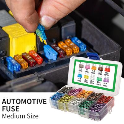 100PCS Car Fuses 2A 3A 5A 7.5A 10A 15A 20A 25A 30A 35A Standard Car Fuses Assorted Kit Automotive Micro Fuse Mini Blade Car Fuse