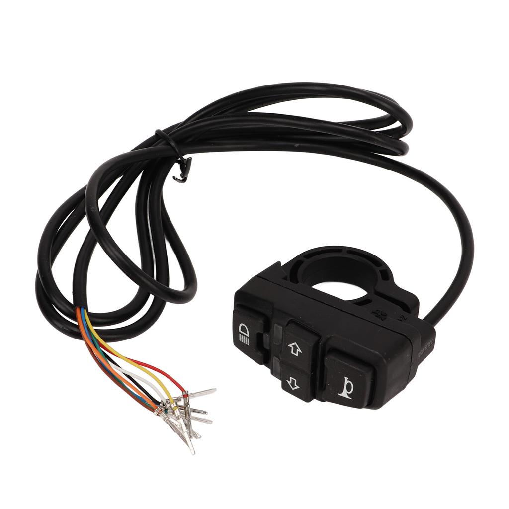 36V 48V Electric Bike Light Horn Switch IP54 Waterproof Control Switch for 22.2mm Handlebar