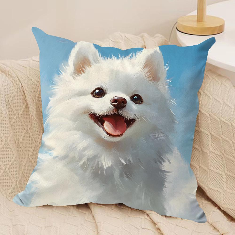 Dog Cushion Cover Soft Plush Fabric DoubleSided Printed Cushion Covers for All Seasons Modern HomeDecor Gift