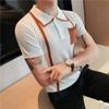 Lapel Short Sleeve Polo Shirt Men's Fashion Brand Summer T-shirt Korean Slim Fashion 2025 New All-Matching T-shirt Top