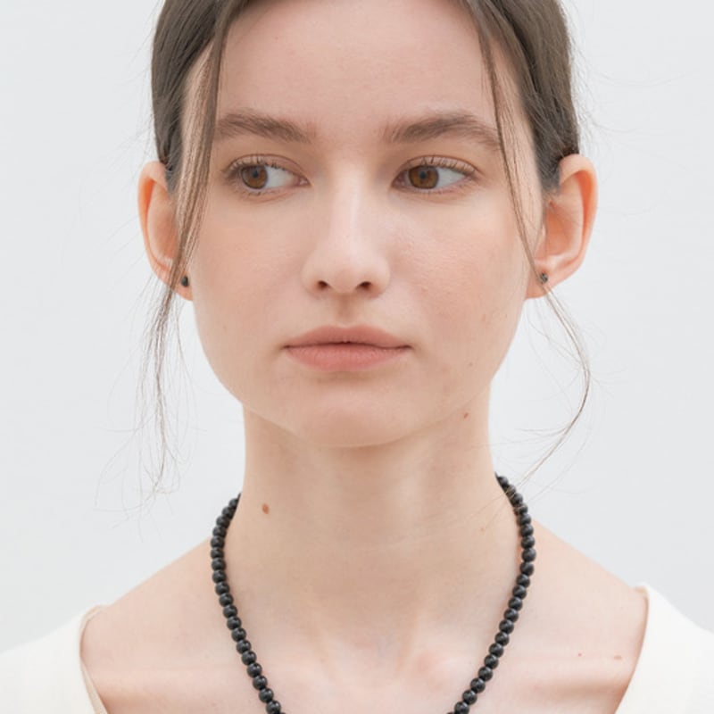 

halden simple onyx black necklace (N014_6mm) black