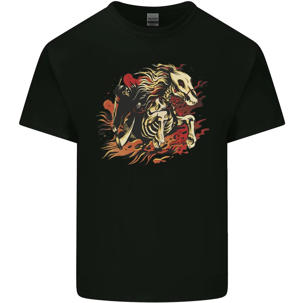 Grim Reaper Horse From Hell Kids T-Shirt Childrens