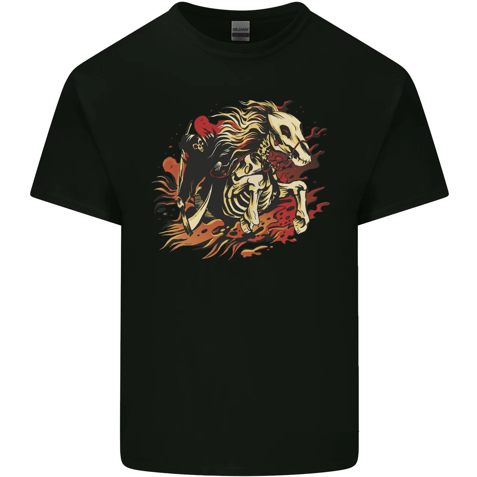 Grim Reaper Horse From Hell Kids T-Shirt Childrens S