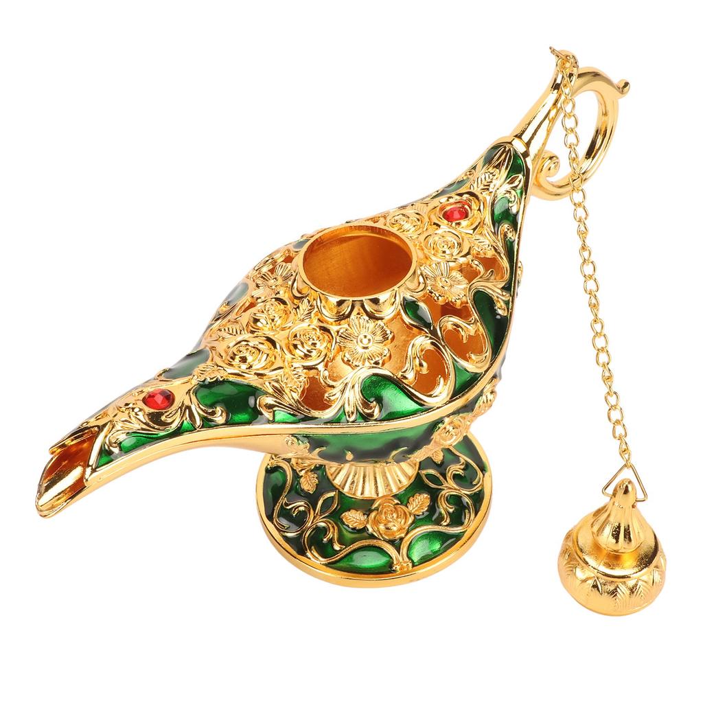 Magic Genie Lamp Exquisite Colorfast Eye Catching Alloy Embossed Pattern Genie Lamp for Bedroom Office