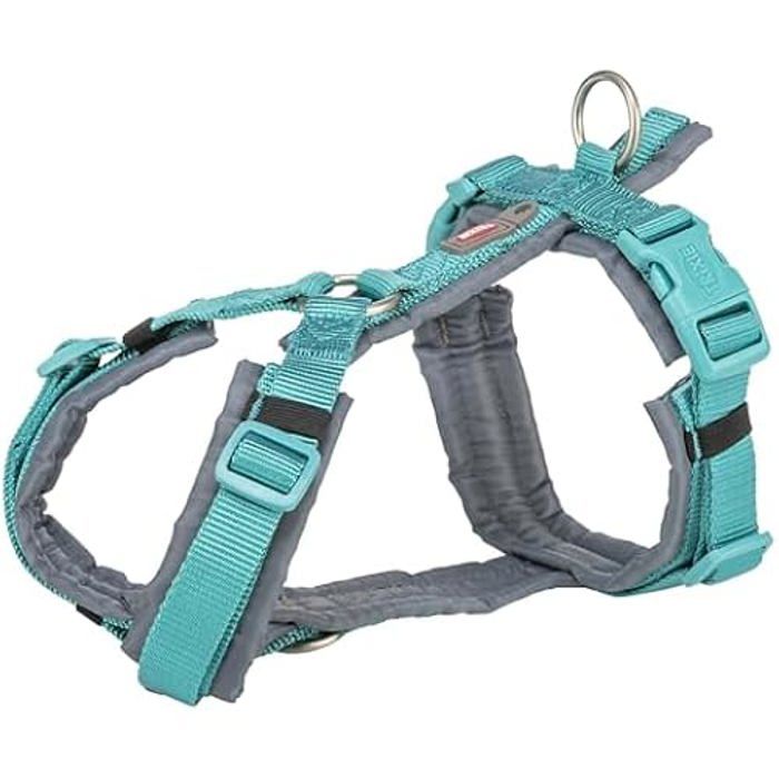 Harnais pour chien - TRIXIE - Premium Trekking - Aqua bleu/Graphite gris - 62-74 cm - Confort optimal