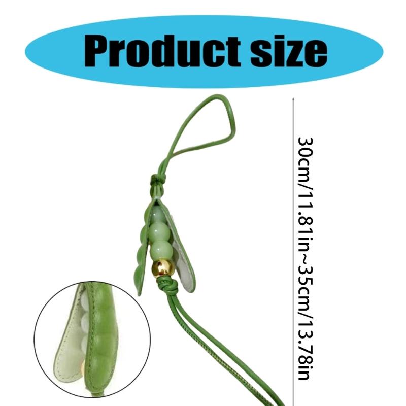 Fashionable Pea Charm Pendant Handmade Portable Keychain Trendy Accessory in Multiple Color Phones Bag Decoration