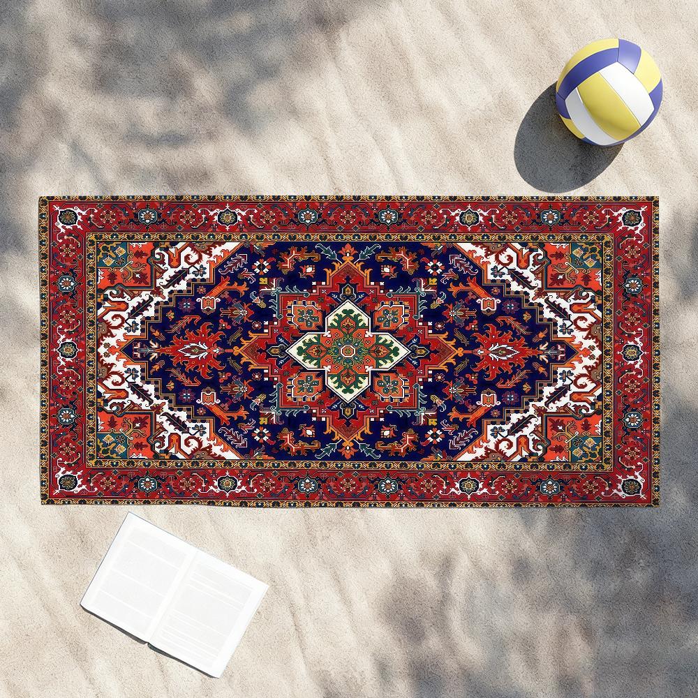 Persian Carpet Pattern Towel Soft Pool Gift For Travel Gym Shower Camping Quick Dry Sports Beach Towel