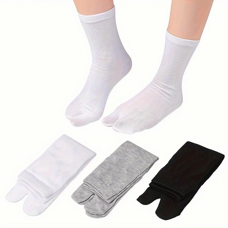1/3 Pairs Neutral Split Toe Mid Tube Socks Stylish Design Sweat Wicking Breathable Soft Comfortable Couple Casual Socks