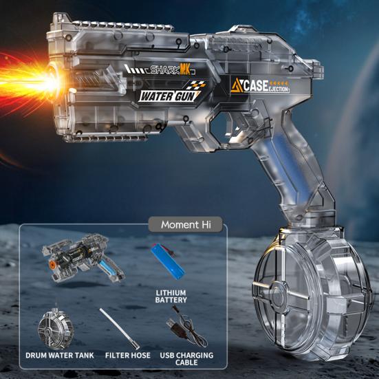 Rechargeable Electric Water Shooter with 800ml Tank & 32ft Range Full-Auto Splash Tot with LED Lights Effect Summer Outdoor Toy for Kids Teens Adults