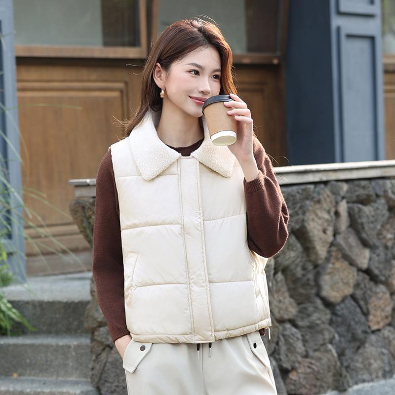Cotton vest women's autumn and winter new Korean version lapel outer wear European and American cotton clothes vest vest jacket tide