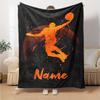 Custom Name Basketball Theme Printed Blanket - Perfect for Couch, Bed, Travel & Outdoor Use | Machine Washable, Cozy & Durable.