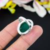 Green Jade Gemstone Handmade 925 Sterling Silver Jewelry Ring Size 8.5 KG-336