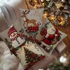 New Cartoon Retro Christmas Pillow Cover Linen Living Room Cushion Pillow Cover