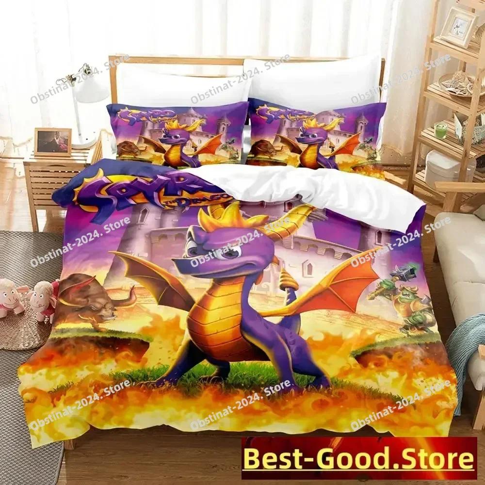 Neues Spyro reignited trilogy Bettwäscheset Einzelbett Twin Full Queen King Size Bettset Erwachsene Kind Schlafzimmer Bettbezugsets Anime Gme