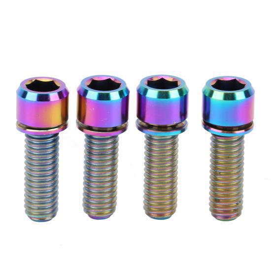 

4 шт. портативный M6x18 титановый сплав для горного велосипеда, шоссейный велосипед, винт, высокопрочный, цветной