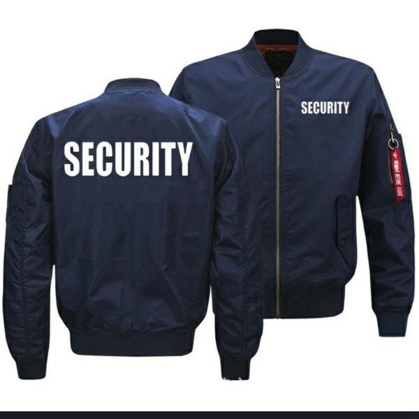 Jachetă bomber pentru bărbați la modă, toamnă și iarnă, haină cu fermoar cu imprimare de securitate nouă, jachetă sport casual pentru bărbați