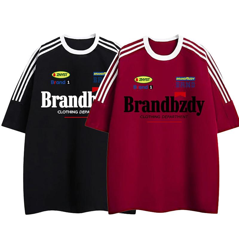 American Retro Sports Jersey Short-sleeved Fans European and American Street Tide Brand Loose Fan Version