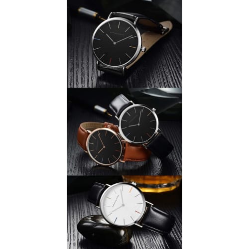 LECKY Men's Hannah Martin Watch, Simple Fashion Casual Business Watch with Japanese Quartz Movement, 40mm Dial, Genuine Leather Band, Unisex