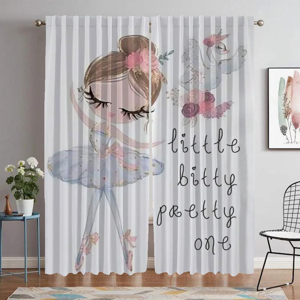

Ballet Elegant Room Curtains for Living Room Tulle for Bedroom Window Curtain Partition Halloween Decoration Shades Kitchen Home W50xH70cmx2pcs-CL