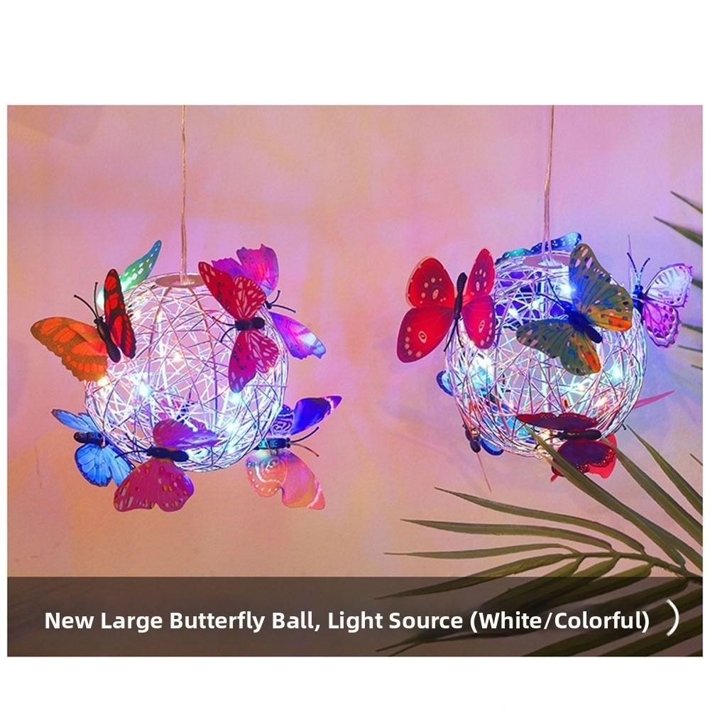 Colorful Butterfly Solar Butterfly Ball Light Solar-Powered LED Hanging Light  Festival Atmosphere