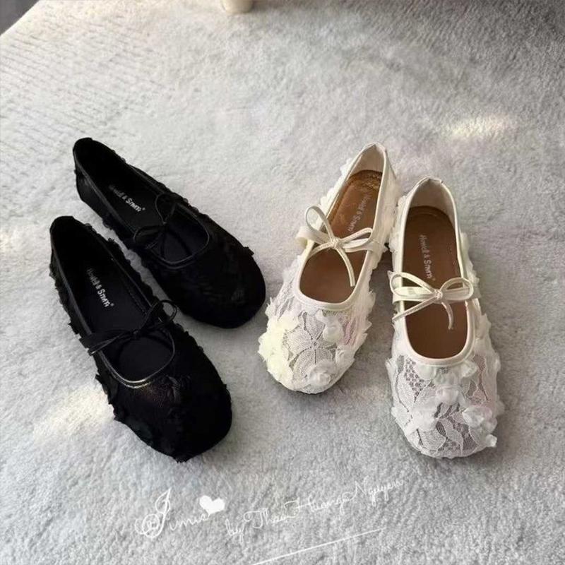 Mode 2025 Ballerinas Damen Slipper Schuhe Elegant Mesh Spitze Schuhe Designer Flache Damen Sneaker Sommer Damenschuhe