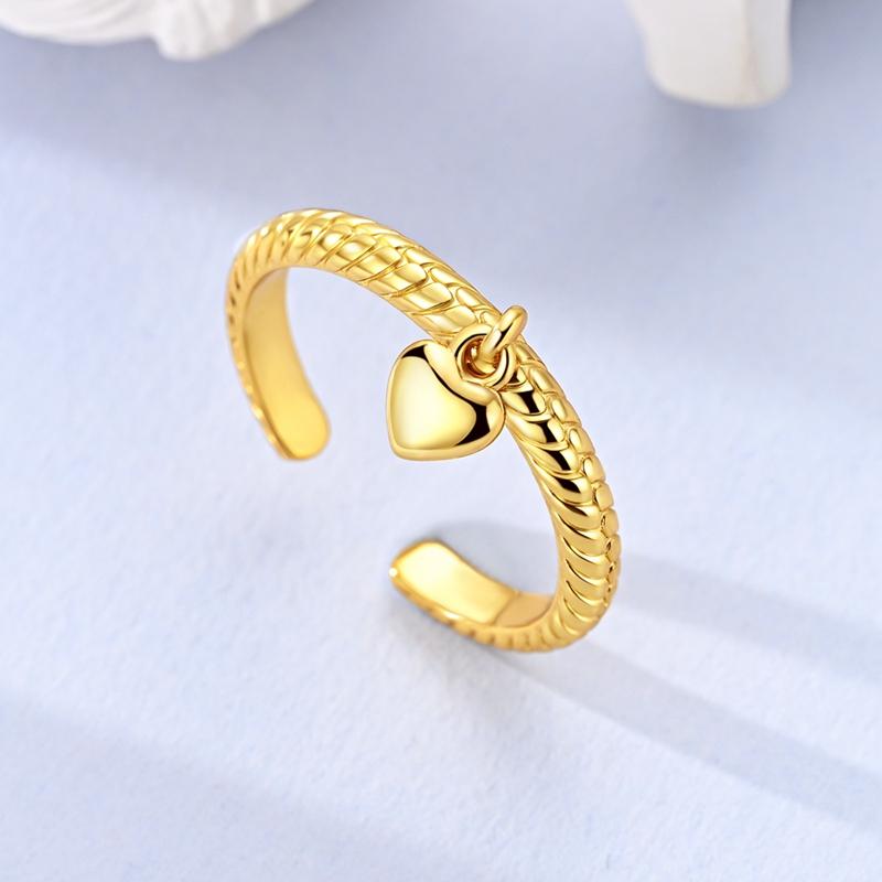 Copper Original Golden Heart Snake Bone Ring Women'S Anniversary Gift Engagement Rings For Women Mens Jewelry