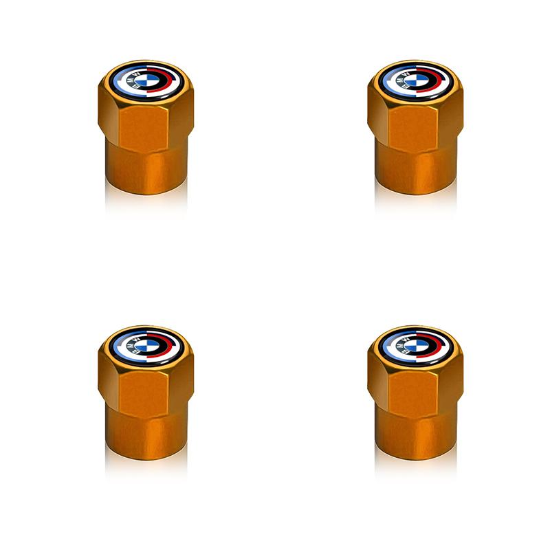 For BMW 1 W E82 4PCS Aluminum Alloy Car Wheel Tire Valve Cap Stem For BMW 50th Kith F30 F10 E90 E46 E60 E70 E39 E36 E87 X7 E92 E91 E28 X3 X1