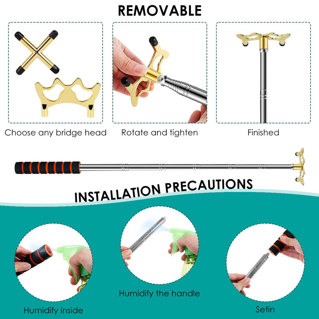 1 Set Retractable Billiard Bridge Stick Telescopic Billiards Pool Cue Bridge Stick with Replaceable Bridge Head Expandable Pool