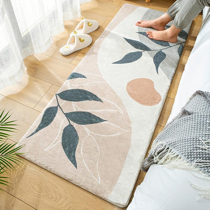 Comfortable Imitation Cashmere Bedside Rug Plush Foot Pad Bedroom Decoration Floor Mat Non-slip Absorbent Long Carpet Area Rugs