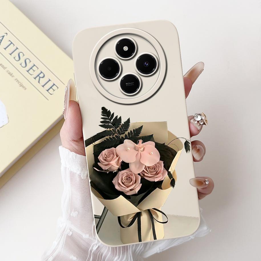 For Xiaomi Redmi 14C 4G Case Poco C75 Fashion Cherry Rose Flower Soft Silicone Cover On Redmi14C Bumper Redmi A4 A3 Pro 5G Funda