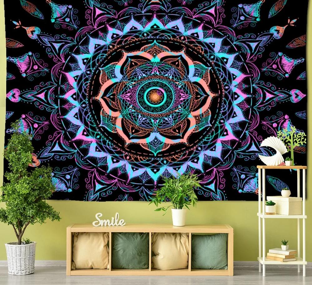 Indian Mandala Tapestry Wall Hanging Sandy Beach Throw Rug Blanket Camping Tent Travel Mattress Bohemian Sleeping Pad Tapestries
