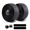 Bicycles Handlebars Wrap for Road Bike Replacement, PU Textured Handle Tape with EVA Cushioning, Adhesive Frees Fit and Complete Bar End Set, Black