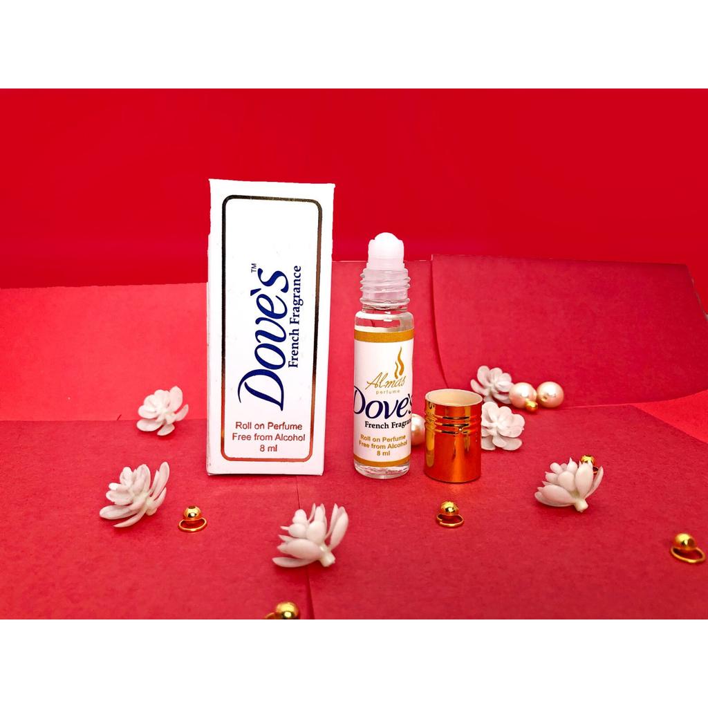 RSINC  ALMAS PERFUME WITH DOVE S 8ML FRENCH FRAGRANCE Non Alcohol JL165637390657
