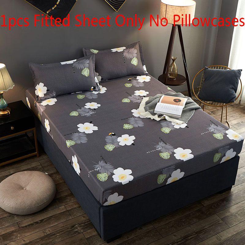 Elegant Multi-color Floral Fitted Sheet Set With Soft Breathable Fabric And Pillowcases
