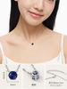 ChicSilver Sapphire Necklace for Silver September Single 6 Platinum Accessory Women, Popular, 925, Birthstone, Stone, Prongs,