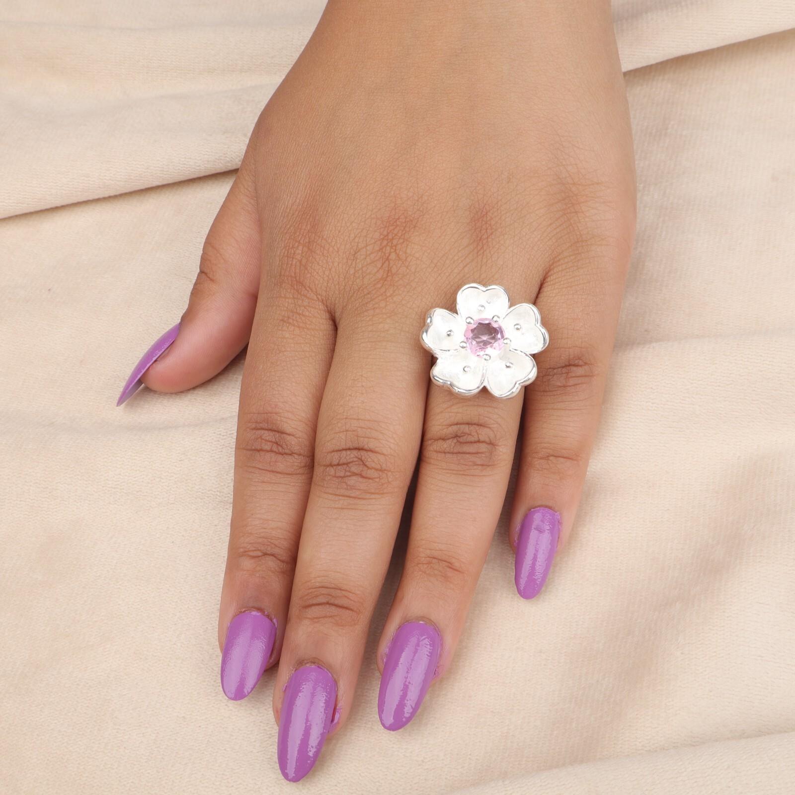 

Морганит Драгоценный камень 925 Стерлинговое серебро Ювелирные изделия Ручной работы Кольцо Подарок для девушки CZR-1-15 13