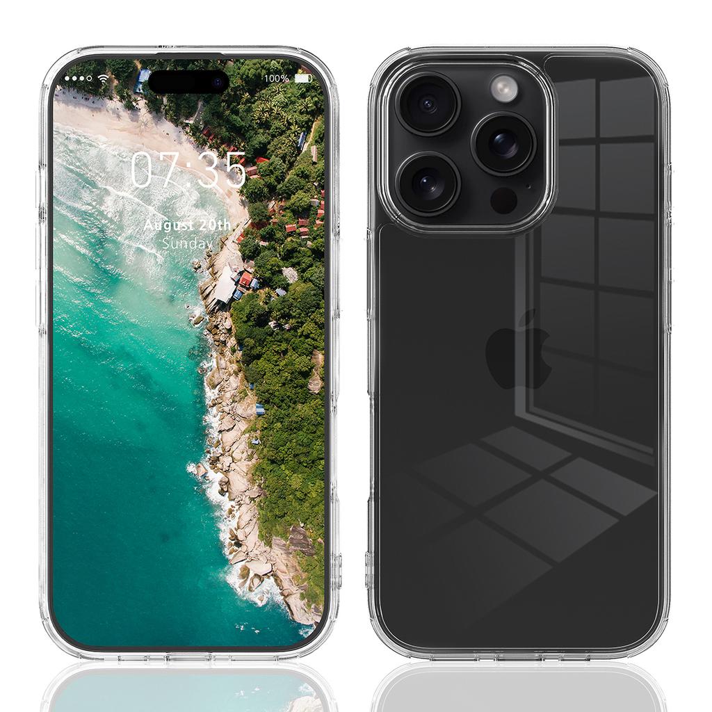 For iPhone 16 Pro Max Clear Case Shockproof Acrylic+TPU Phone Cover