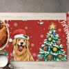 Weihnachts-Platzsets Baum-Muster Tischsets Hitzebeständige Leinen-Platzsets für Esszimmer- und Küchendekor für Festtagsmahlzeiten, Zusammenkünfte, Partytisch