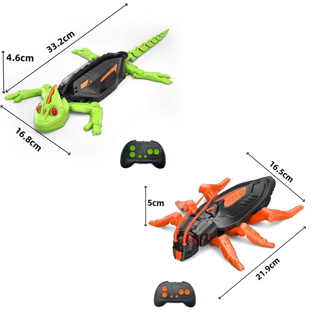 Wall Climbing RC Gecko Toy Rechargeable Remote Control Lizard with LED Eyes Dual Mode for Floor Wall Gift for Kids Boys