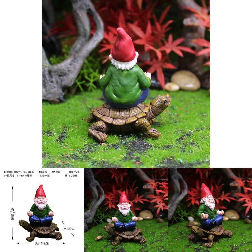 Resin Gnome And Turtle Miniature For Indoor Decor And Party Gifts